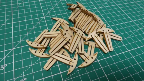 Laser cut wood registration pins